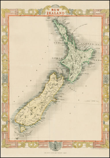 82-New Zealand Map By John Rapkin