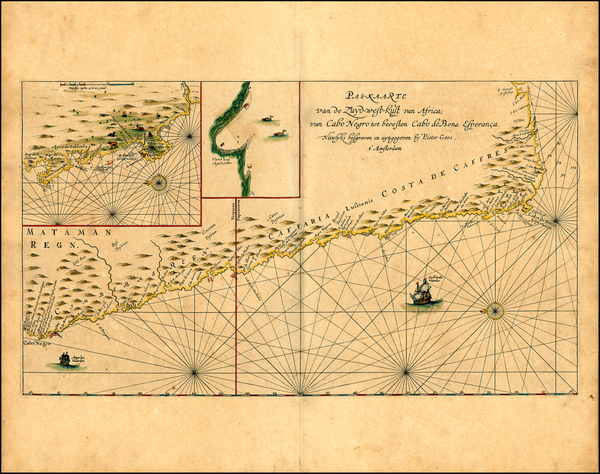 21-South Africa and African Islands, including Madagascar Map By Pieter Goos