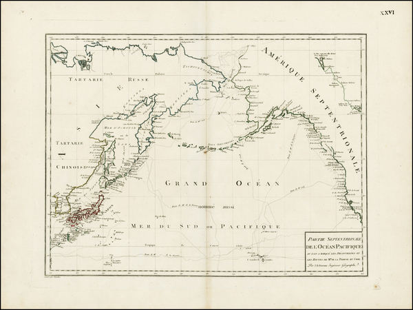 16-Alaska, China, Japan, Pacific, Russia in Asia and Canada Map By Jean Baptiste Poirson