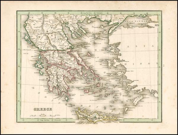 51-Greece Map By Thomas Gamaliel Bradford