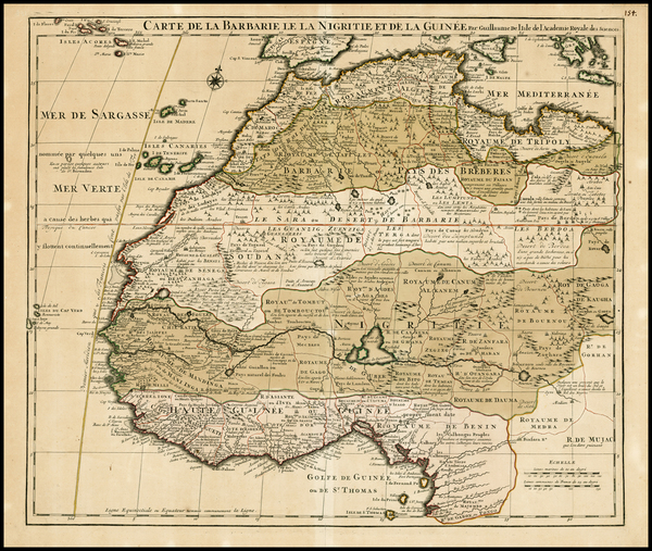 34-North Africa and West Africa Map By Guillaume De L'Isle