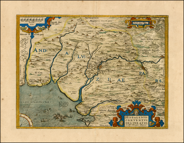 69-Spain Map By Abraham Ortelius