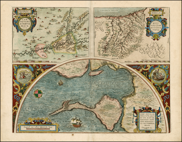 20-Spain Map By Abraham Ortelius