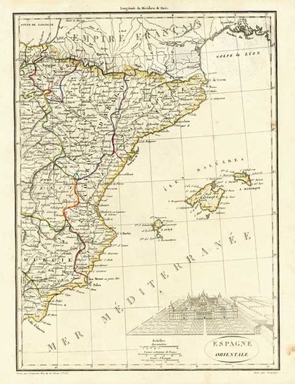 4-Europe, Spain and Portugal Map By Conrad Malte-Brun