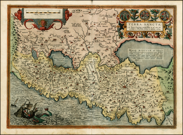 4-Holy Land Map By Abraham Ortelius