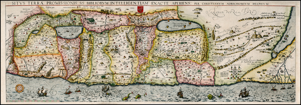 19-Holy Land Map By Christian van Adrichom