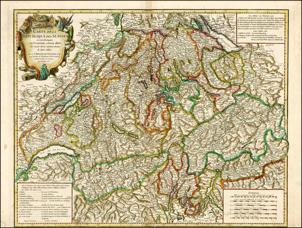 58-Switzerland Map By Gilles Robert de Vaugondy