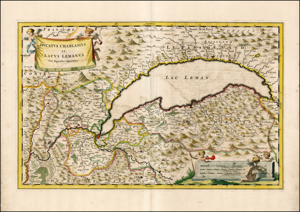 22-Switzerland and France Map By Johannes et Cornelis Blaeu