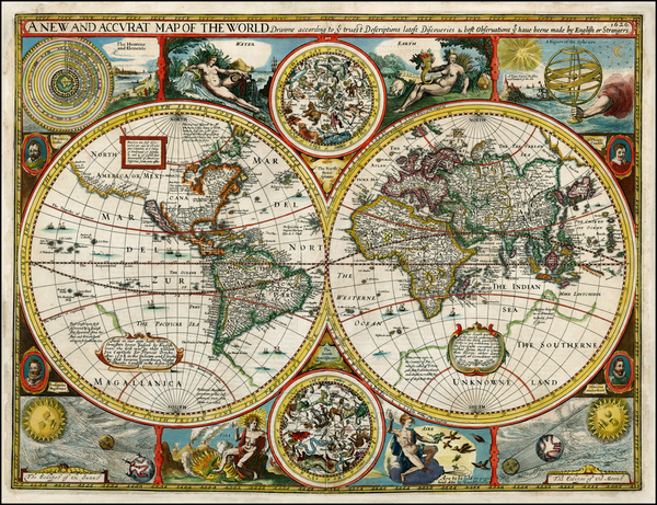 98-World, World and Celestial Maps Map By John Speed