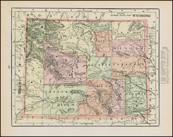 95-Plains and Rocky Mountains Map By George F. Cram