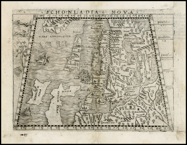 53-Poland, Russia, Baltic Countries, Scandinavia and Germany Map By Giacomo Gastaldi