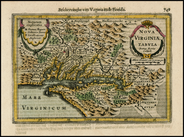 72-Mid-Atlantic and Southeast Map By Jan Jansson / Pieter van den Keere