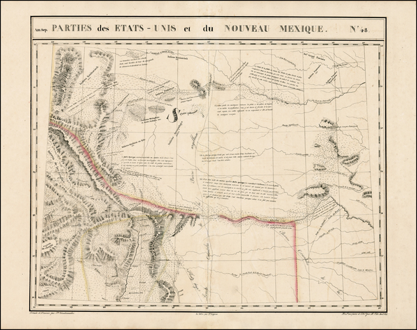 75-Texas, Plains, Southwest and Rocky Mountains Map By Philippe Marie Vandermaelen