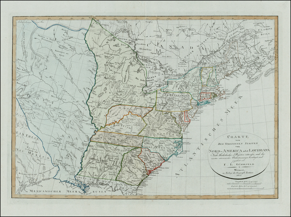 44-United States, South, Midwest and Plains Map By Franz Ludwig Gussefeld