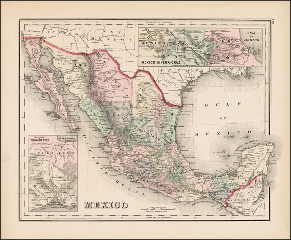 66-Mexico, Baja California and Central America Map By OW Gray