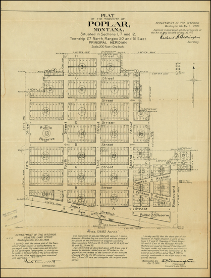 97-Plains and Rocky Mountains Map By U.S. General Land Office