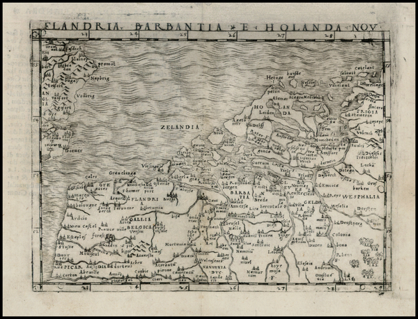 64-Netherlands and Luxembourg Map By Giacomo Gastaldi