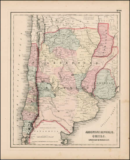 50-South America Map By Joseph Hutchins Colton