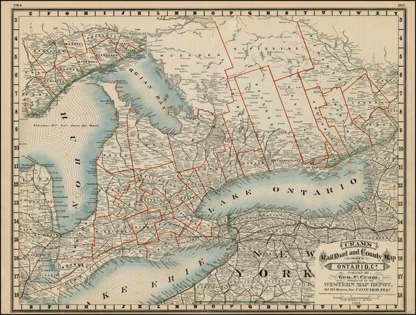 91-Canada Map By George F. Cram