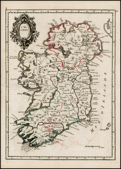 61-Ireland Map By Georges Louis Le Rouge