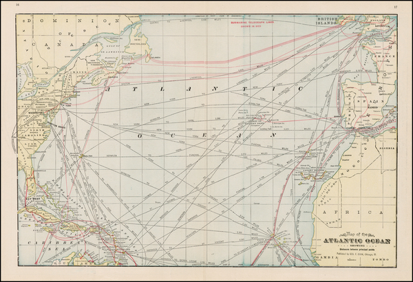 11-Atlantic Ocean Map By George F. Cram