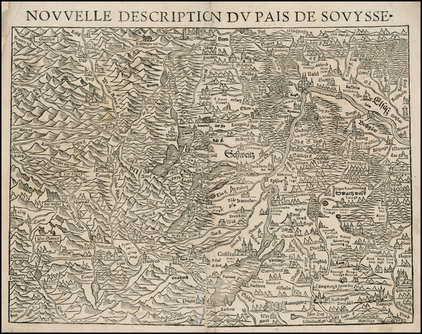 39-Switzerland and Germany Map By Sebastian Munster