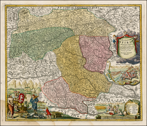 87-Austria Map By Johann Baptist Homann