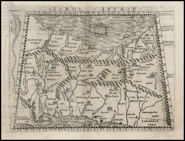 96-Middle East and Turkey & Asia Minor Map By Giacomo Gastaldi