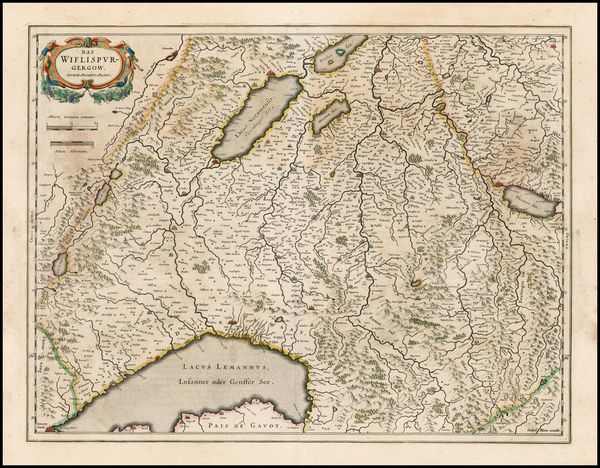 48-Switzerland Map By Willem Janszoon Blaeu