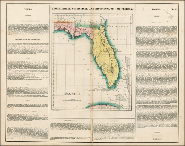 98-Florida and Southeast Map By Henry Charles Carey  &  Isaac Lea