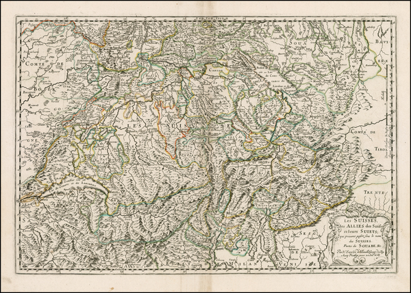 93-Switzerland Map By Nicolas Sanson