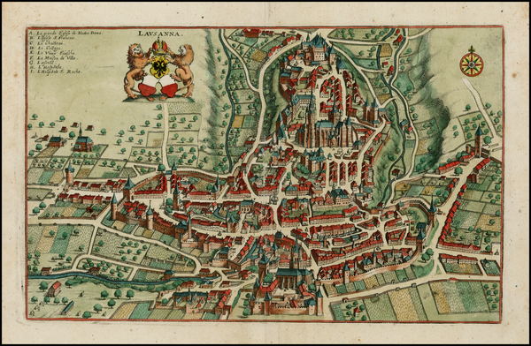 99-Switzerland Map By Matthaus Merian