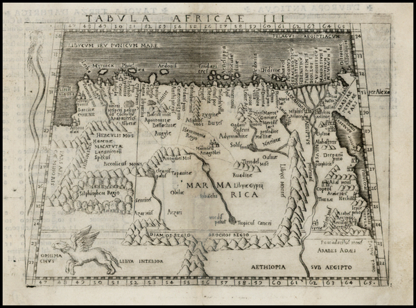 50-North Africa and East Africa Map By Giacomo Gastaldi