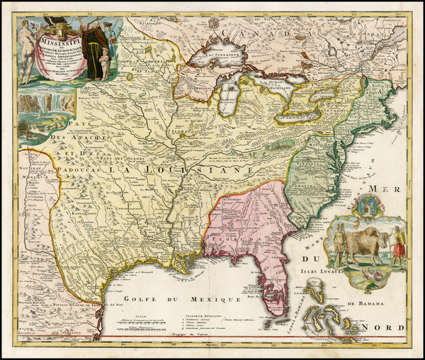 4-United States, South, Southeast, Texas, Midwest, Plains and Southwest Map By Johann Baptist Hom