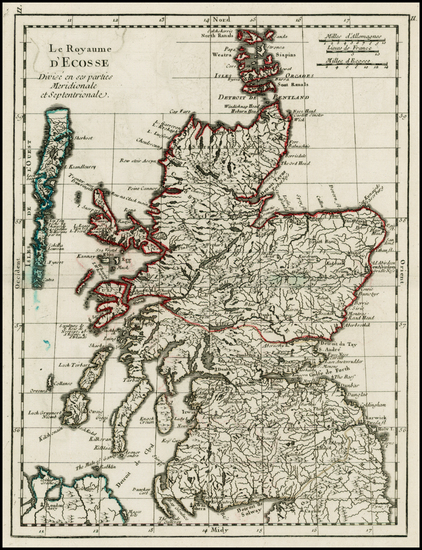 75-Scotland Map By Georges Louis Le Rouge