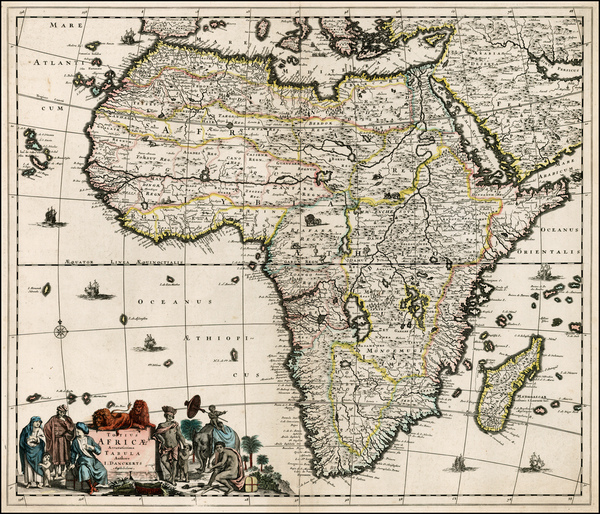 1-Africa and Africa Map By Justus Danckerts