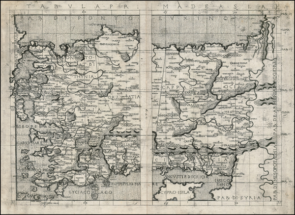 55-Turkey, Cyprus and Turkey & Asia Minor Map By Francesco Berlinghieri