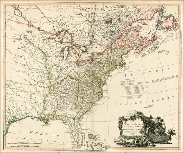 58-United States, Southeast, Midwest and Plains Map By William Faden