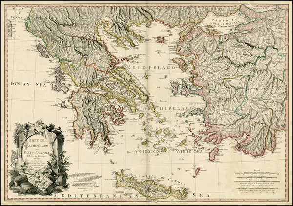 4-Turkey, Balearic Islands and Greece Map By William Faden