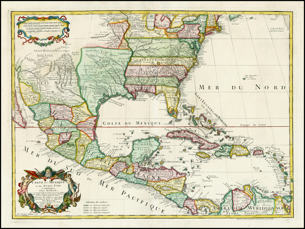 52-United States, South, Southeast, Texas, Southwest, Rocky Mountains and Caribbean Map By Jean An