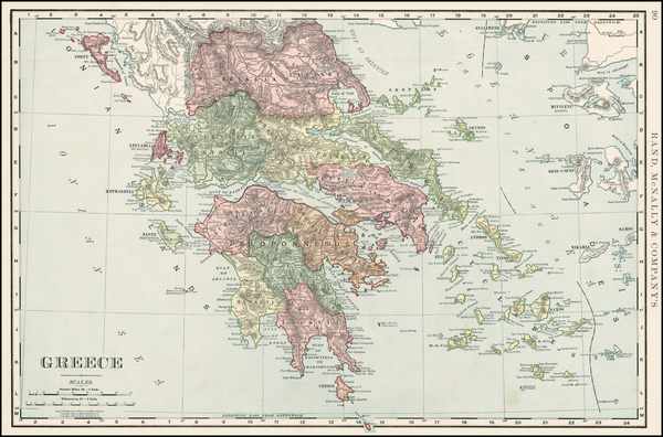 54-Europe, Balearic Islands and Greece Map By Rand McNally & Company