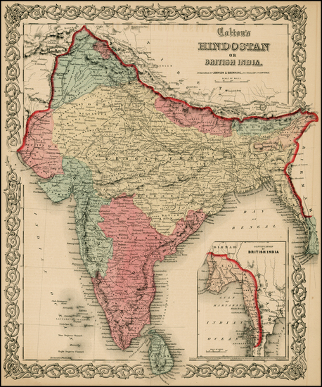 27-Asia, Asia and India Map By Joseph Hutchins Colton