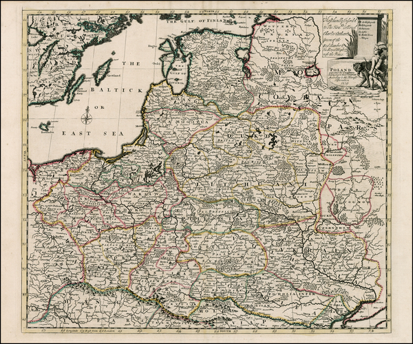 35-Austria, Poland, Hungary, Czech Republic & Slovakia and Baltic Countries Map By John Senex