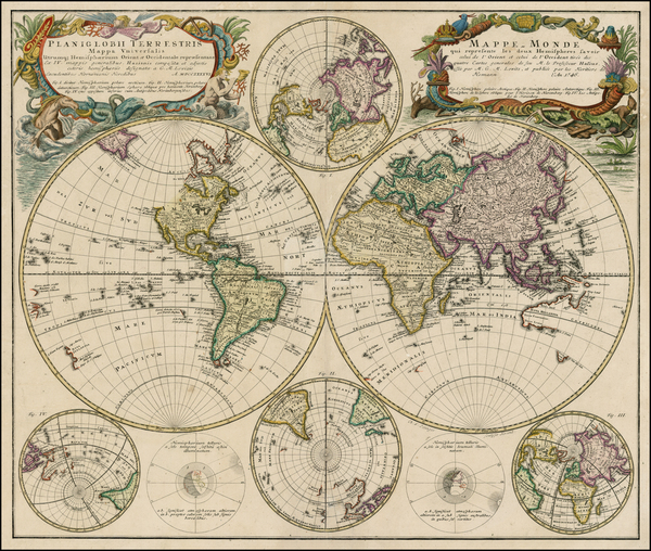 67-World, World and Polar Maps Map By Homann Heirs