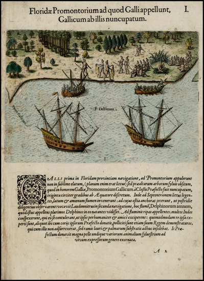 18-Florida and Southeast Map By Theodor De Bry