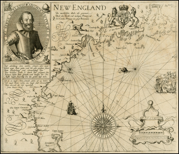 0-New England and Canada Map By John Smith / Levinus Hulsius