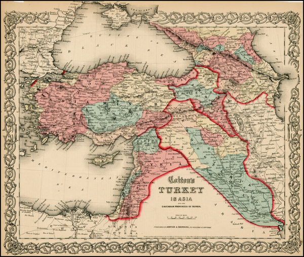 78-Balkans and Turkey Map By Joseph Hutchins Colton