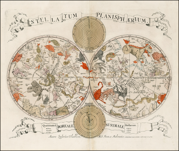 2-Celestial Maps Map By Johannes Van Keulen / Louis Vlasbloem