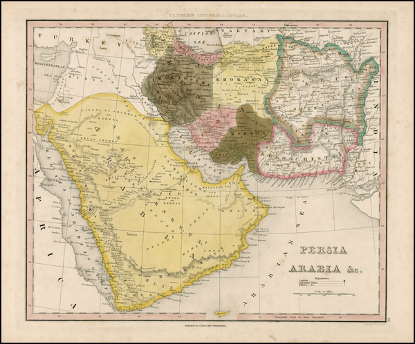 50-Central Asia & Caucasus and Middle East Map By Henry Schenk Tanner