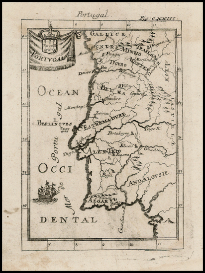 90-Portugal Map By Alain Manesson Mallet